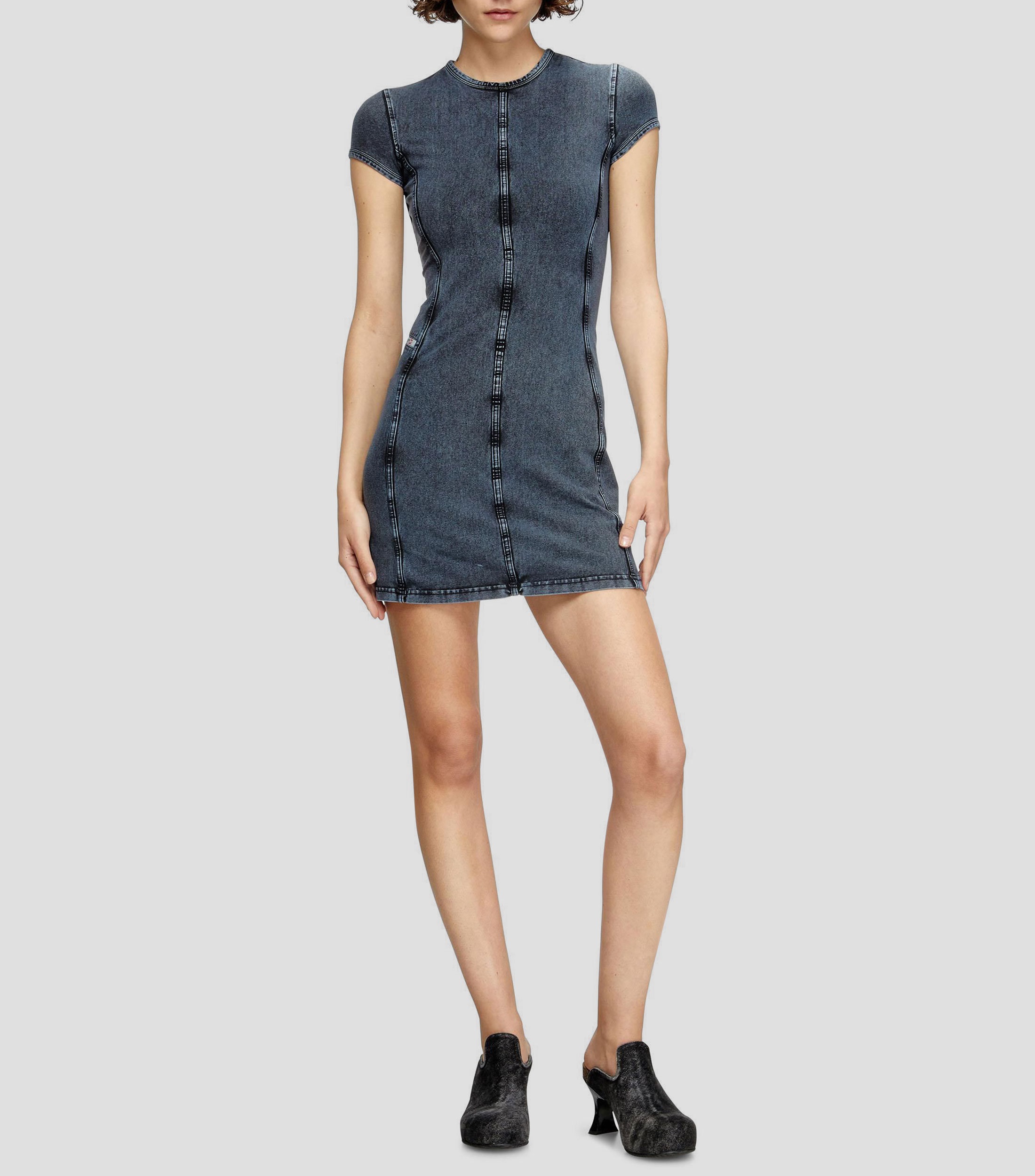 Vestido mini sólido Mujer